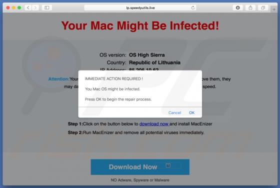 Lp.speedyutils.live Pop-Up Scam (Mac)