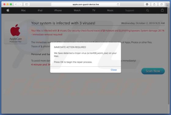 Apple.com-guard-device.live POP-UP Scam (Mac)