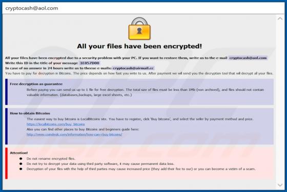 CASH (Dharma) Ransomware