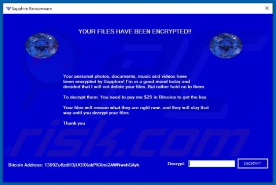 Sapphire Ransomware