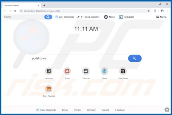 Easy Classifieds Tab Browser Hijacker