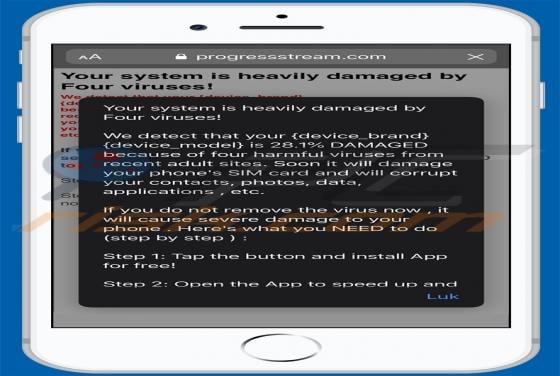 Progressstream.com POP-UP Scam (Mac)