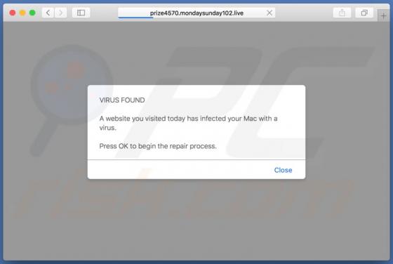 Mondaysunday POP-UP Scam (Mac)