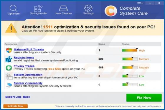 Complete System Care Unwanted Application