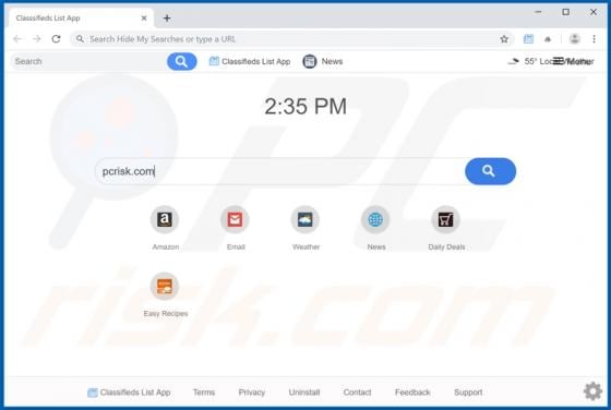 Classsifieds List App Browser Hijacker