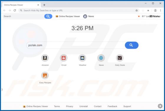 Online Recipes Viewer Browser Hijacker