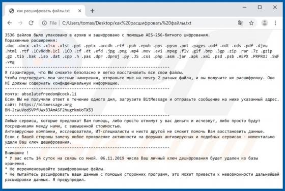 Файл Зашифрован Ransomware