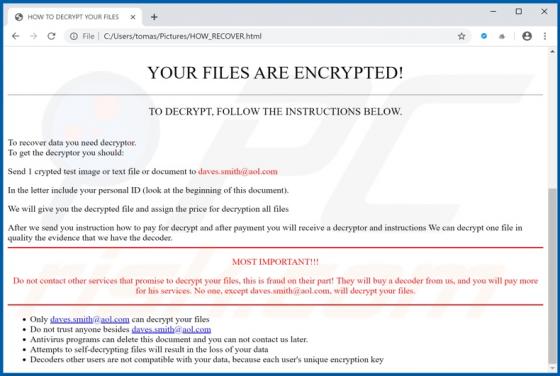 DavesSmith Ransomware