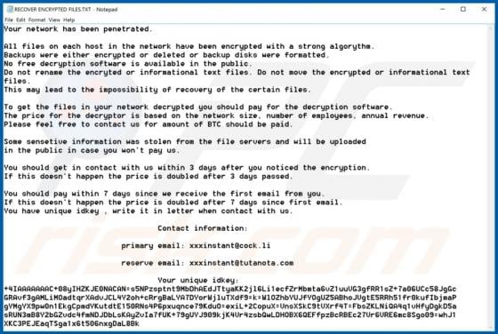 Xxxinstant Ransomware