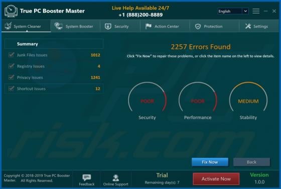 True PC Booster Master Unwanted Application