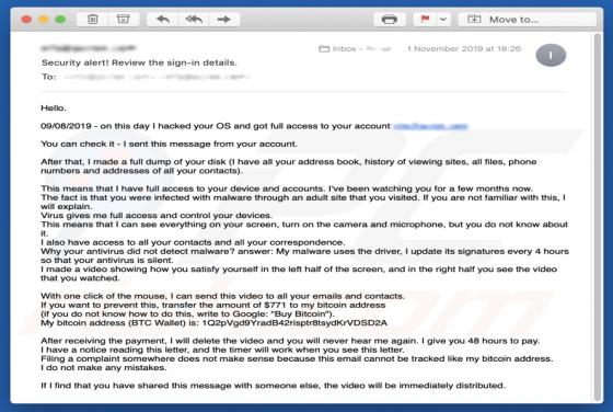 On This Day I Hacked Your OS Email Scam