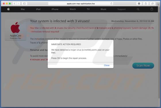 Apple.com-mac-optimization.live POP-UP Scam (Mac)