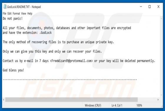 GodLock Ransomware