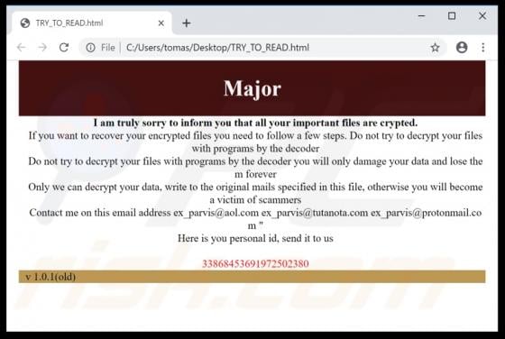 Major Ransomware