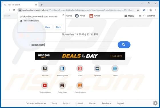 Quick Audio Converter Browser Hijacker