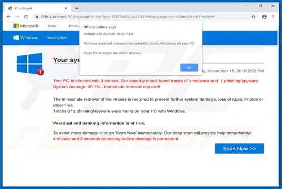 E.tre456_worm_Windows POP-UP Scam