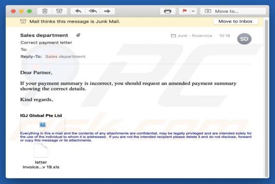 Cutwail Malspam