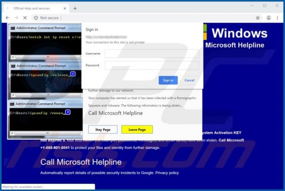 Call Microsoft Helpline POP-UP Scam