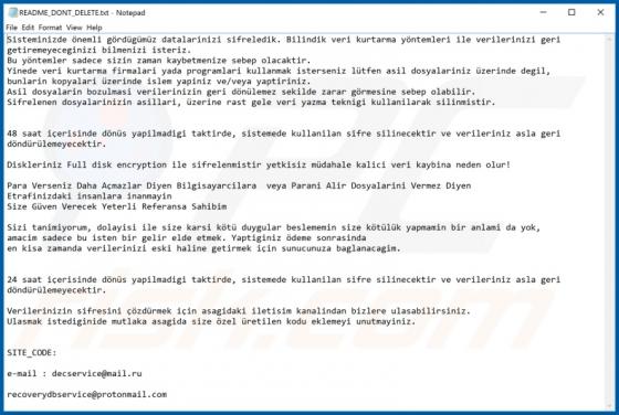 TurkStatik Ransomware