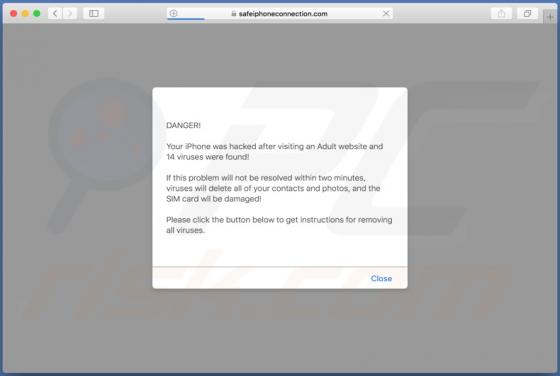 Safeiphoneconnection.com POP-UP Scam (Mac)