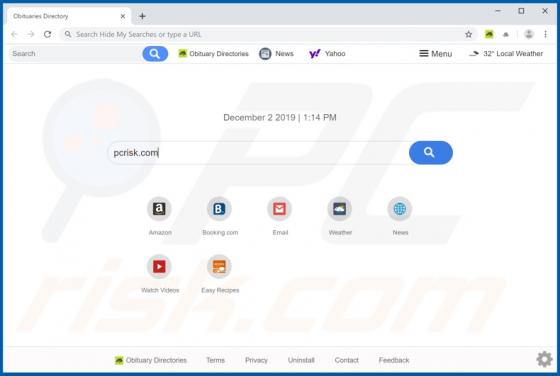 Obituary Directories Browser Hijacker