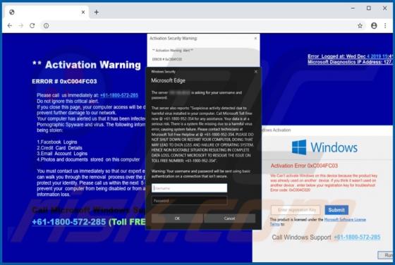 Activation Warning Alert POP-UP Scam
