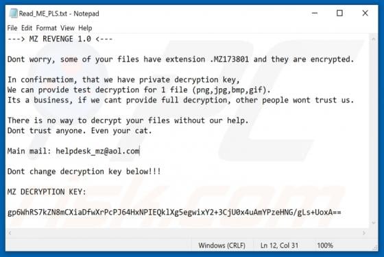 MZRevenge Ransomware