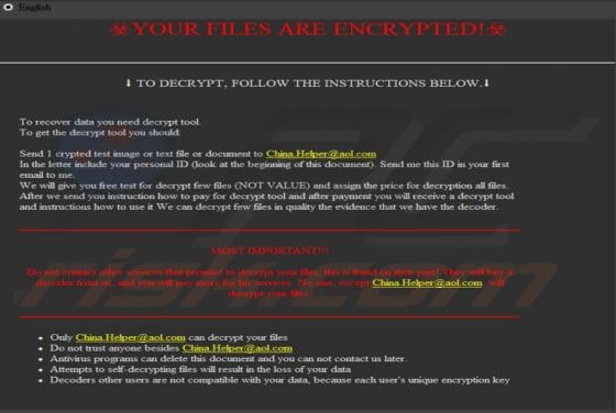 Rooster865qqZ Ransomware