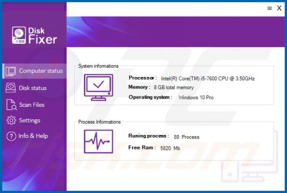 DiskFixer Uwanted Application