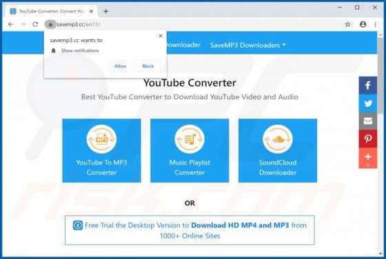 Savemp3.cc Suspicious Website
