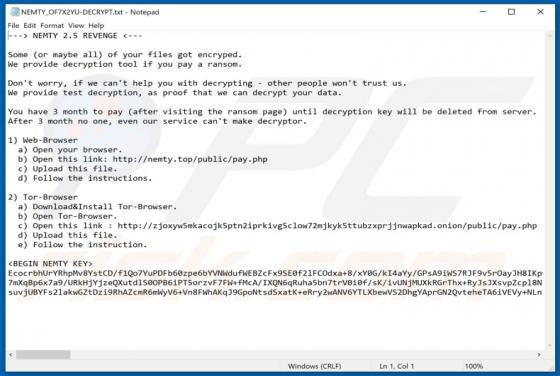 NEMTY 2.5 REVENGE Ransomware