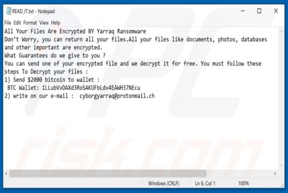 Yarraq Ransomware