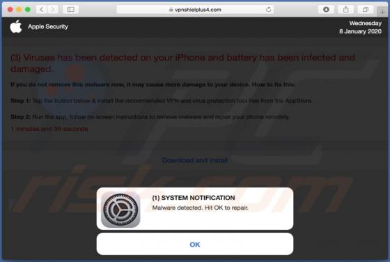 Vpnshieldplus4.com POP-UP Scam (Mac)
