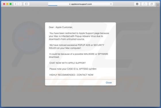 Applecomsupport.com POP-UP Scam (Mac)