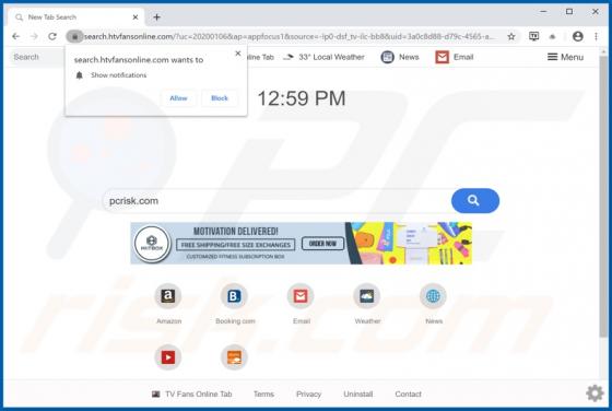 TV Fans Online Tab Browser Bijacker
