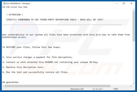 Sivo Ransomware