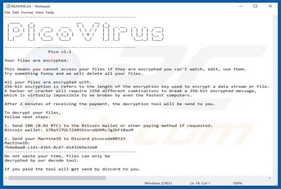 Picocode Ransomware