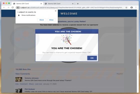 YOU ARE THE CHOSEN! POP-UP Scam