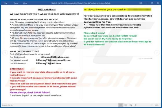 BWNG Ransomware