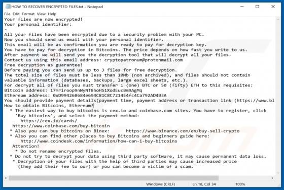 CryptoPatronum Ransomware