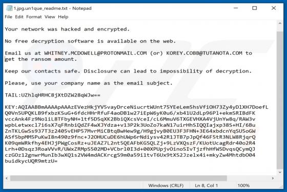 Un1que Ransomware