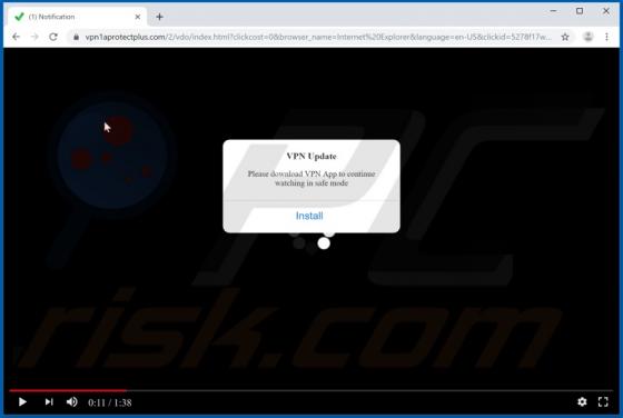 Vpn1aprotectplus.com POP-UP Scam