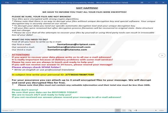 SNTG Ransomware
