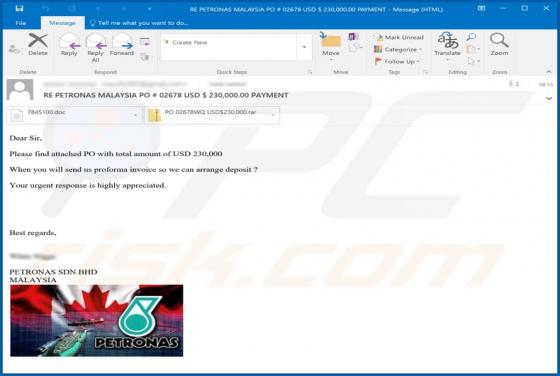 PETRONAS Email Virus