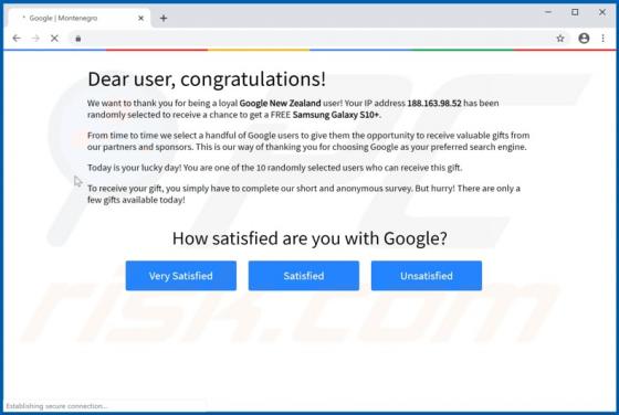 Dear User, Congratulations! POP-UP Scam
