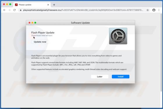 Flash Player Update Download New Version POP-UP Scam (Mac)