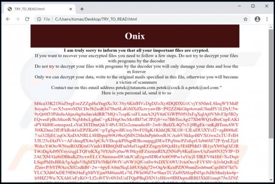 Onix Ransomware