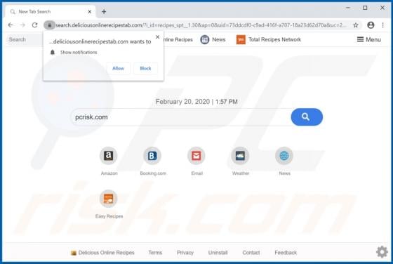 Delicious Online Recipes Browser Hijacker