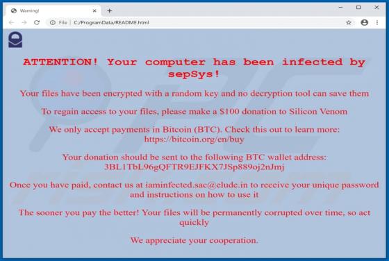 SepSys Ransomware