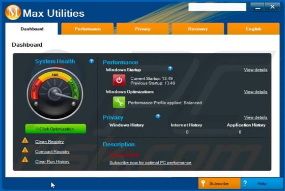 Max Utilities Unwanted Application